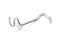 Snake Silver Curved Nose Stud NSKB-720